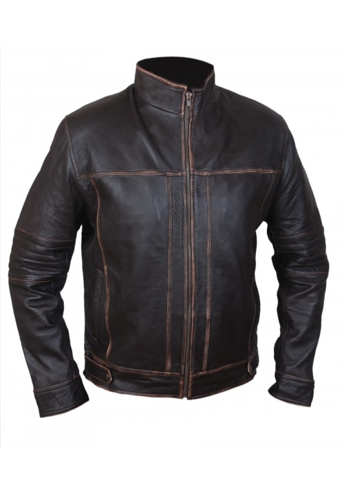 Men's Fashion Distressed Brown Jacket